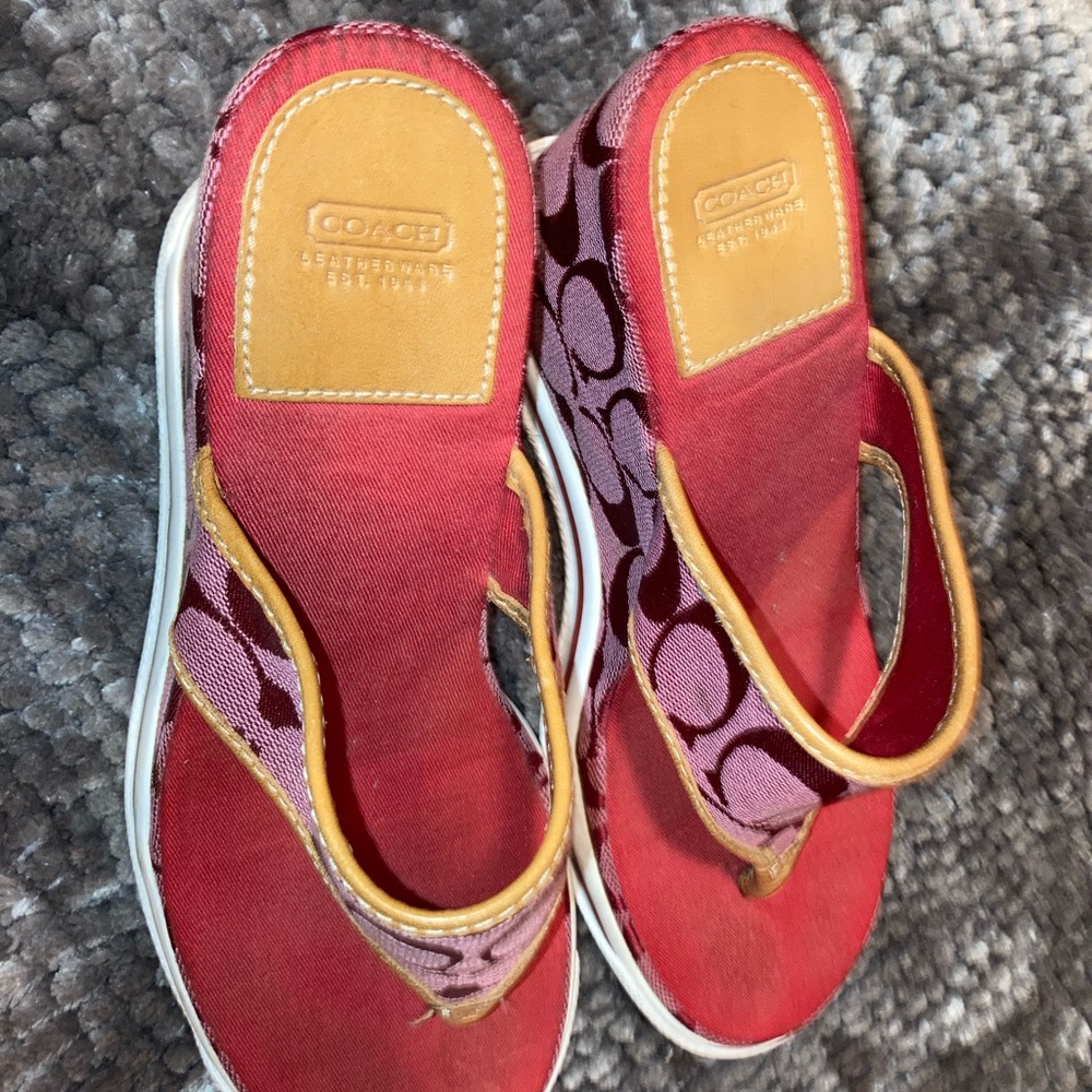 Coach red wedges in good condition